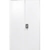 White Steel Storage Cabinet 140cm | 2 Door Lockable, 3 Shelves
