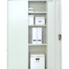 White Steel Storage Cabinet 140cm | 2 Door Lockable, 3 Shelves