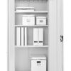 White Steel Storage Cabinet 140cm | 2 Door Lockable, 3 Shelves