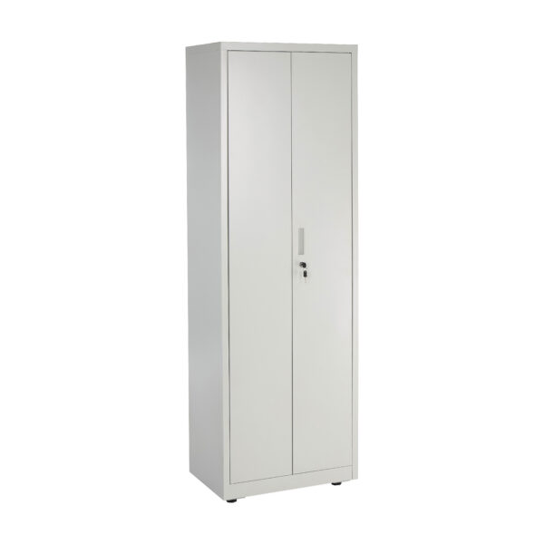 Grey Slim Steel Storage Cabinet 180cm | Lockable, 4 Shelves