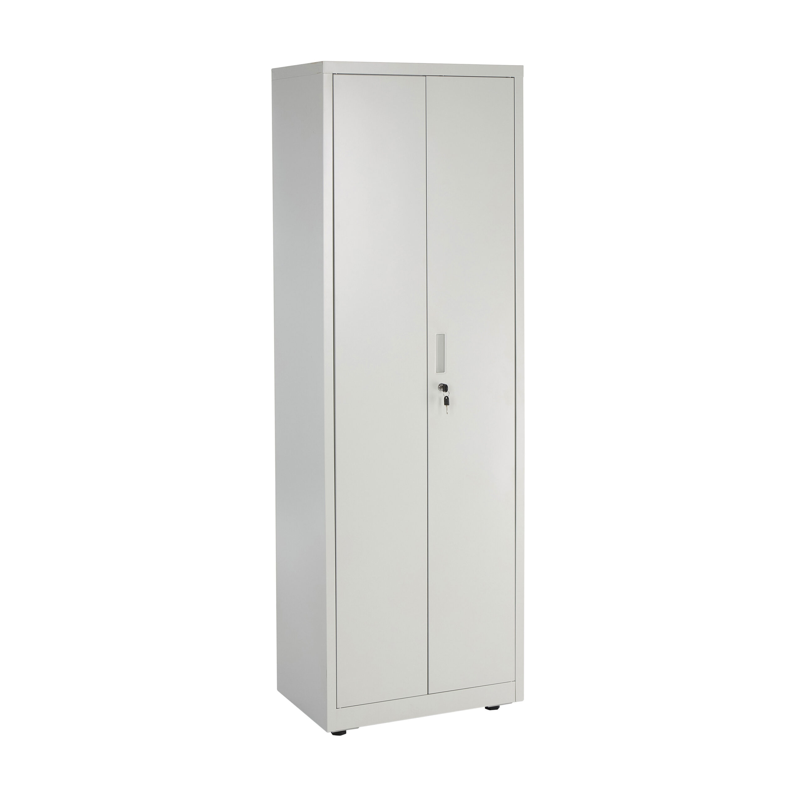 Grey Slim Steel Storage Cabinet 180cm | Lockable, 4 Shelves