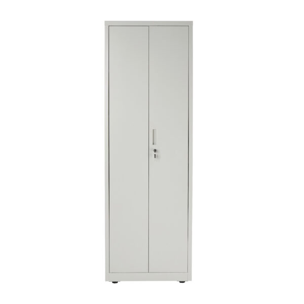 Grey Slim Steel Storage Cabinet 180cm | Lockable, 4 Shelves