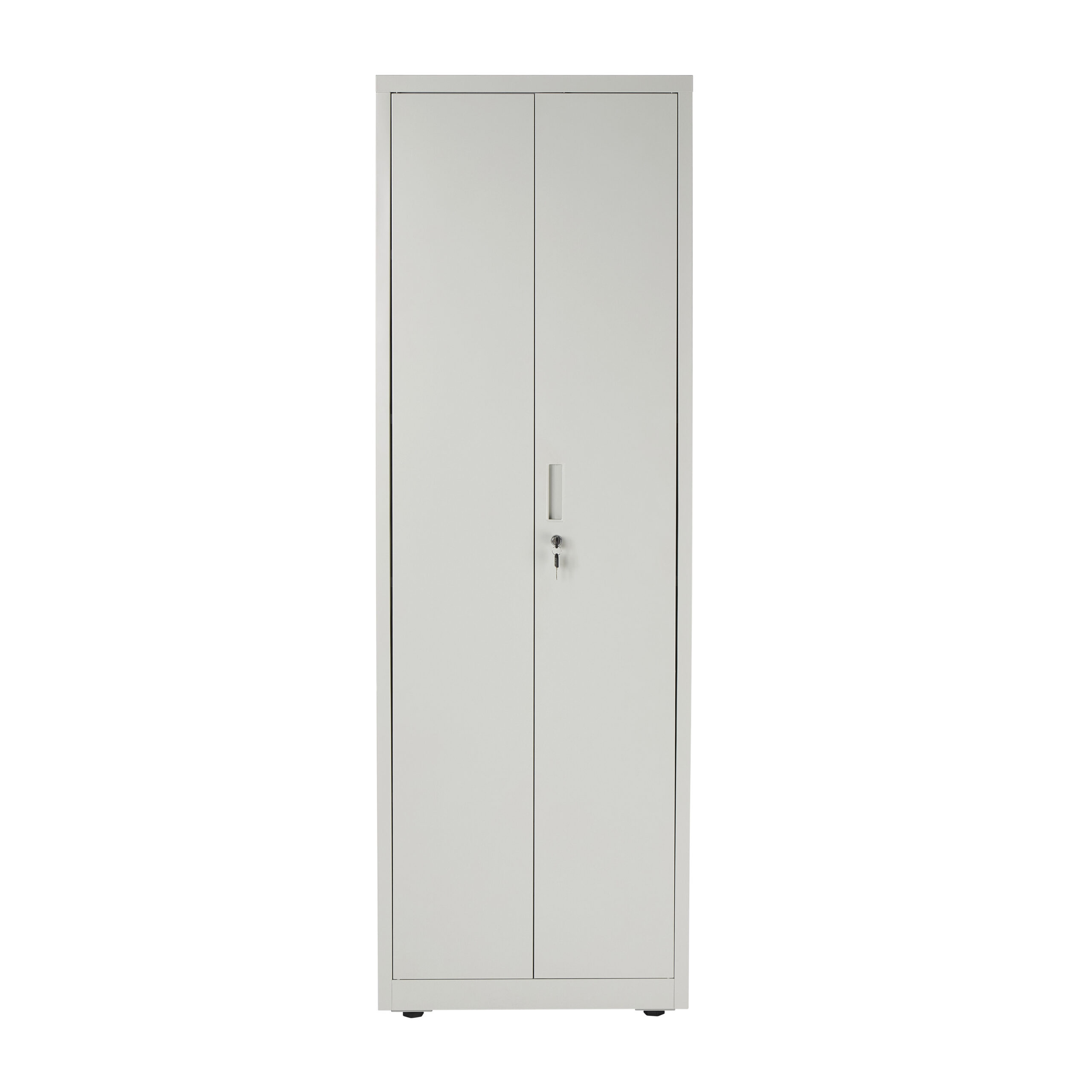 Grey Slim Steel Storage Cabinet 180cm | Lockable, 4 Shelves