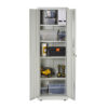 Grey Slim Steel Storage Cabinet 180cm | Lockable, 4 Shelves