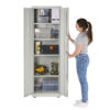 Grey Slim Steel Storage Cabinet 180cm | Lockable, 4 Shelves