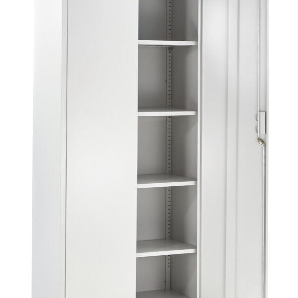 Grey Steel Storage Cabinet 180cm | Lockable, 4 Shelves