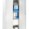 White Steel Storage Cabinet 180cm | Lockable, 4 Shelves