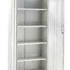 White Steel Storage Cabinet 180cm | Lockable, 4 Shelves