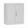 Grey Steel Storage Cabinet 90cm | 2 Door Lockable, 2 Shelves