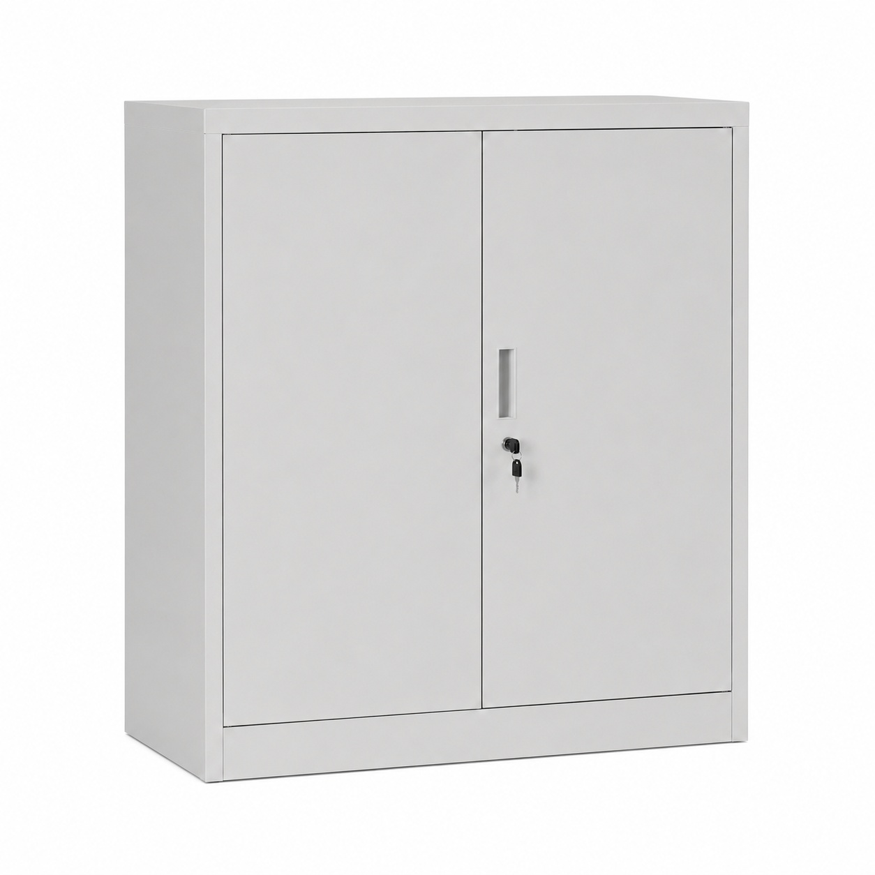 Grey Steel Storage Cabinet 90cm | 2 Door Lockable, 2 Shelves