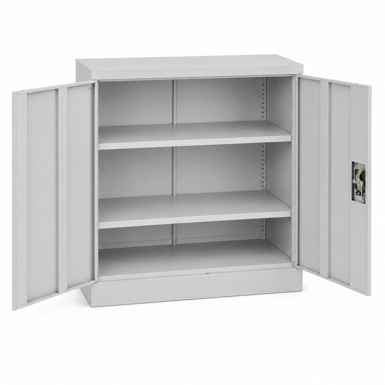 Grey Steel Storage Cabinet 90cm | 2 Door Lockable, 2 Shelves