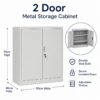 Grey Steel Storage Cabinet 90cm | 2 Door Lockable, 2 Shelves