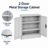 Grey Steel Storage Cabinet 90cm | 2 Door Lockable, 2 Shelves