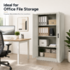 grey steel storage cabinet 140cm | 2 door lockable, 3 shelves