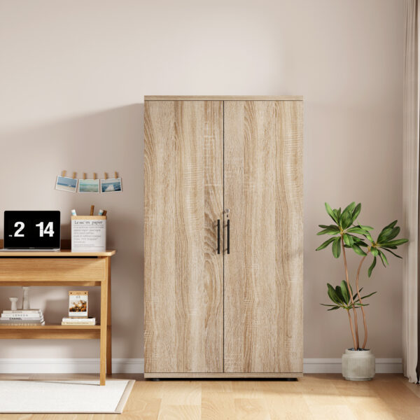Sonoma Oak Storage Cabinet 120cm | 2 Door Lockable, 2 Shelves