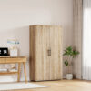 Sonoma Oak Storage Cabinet 120cm | 2 Door Lockable, 2 Shelves