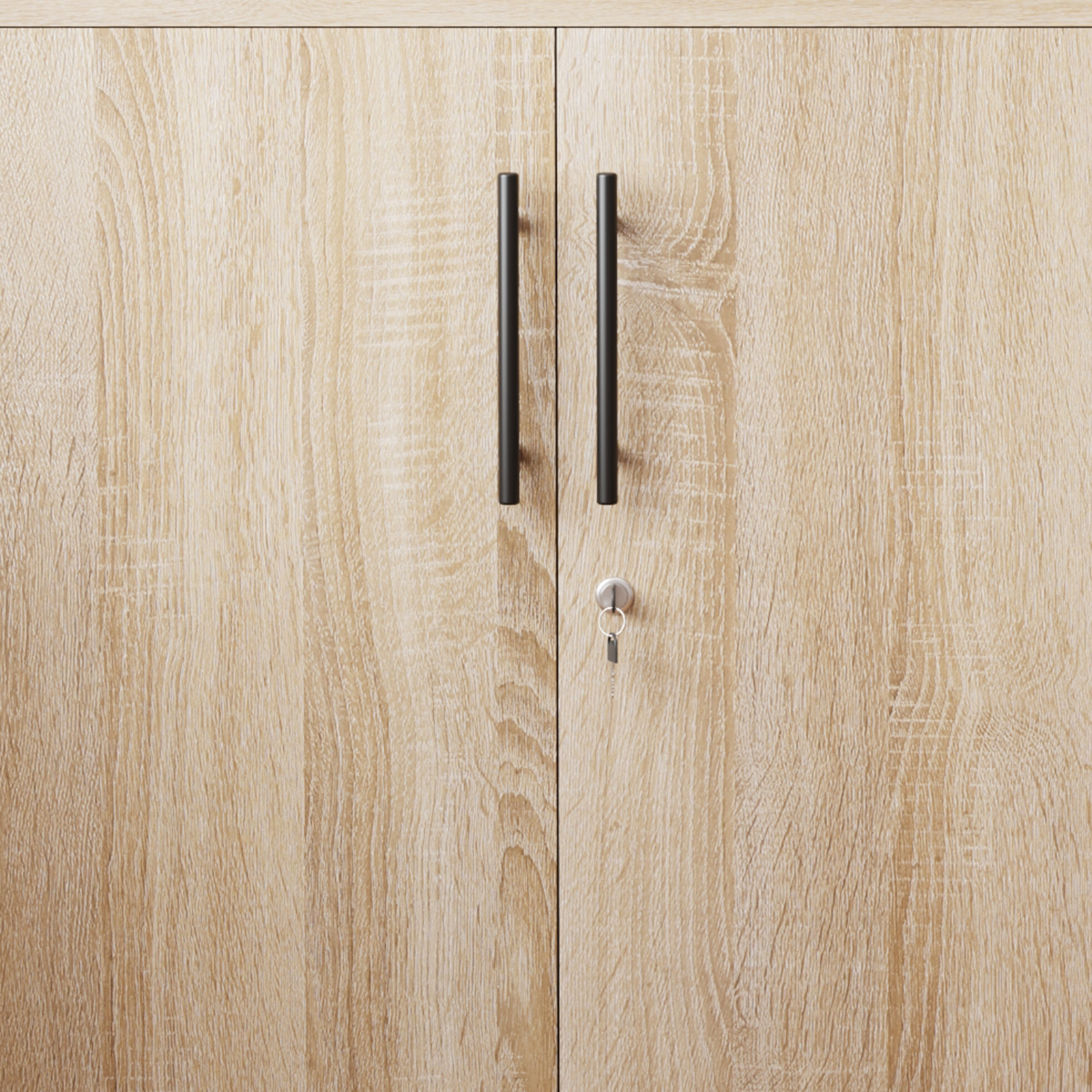 Sonoma Oak Storage Cabinet 89.5cm | 2 Door Lockable, 2 Shelves
