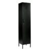Black Metal Locker Cabinet 180cm | Lockable Single Door Storage