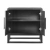 Black 60cm Sideboard Storage Cabinet | Fluted 2 Door