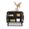 Black 60cm Sideboard Storage Cabinet | Fluted 2 Door