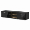 Black 160cm TV Stand Cabinet with Soundbar Shelf & LED Lights | Up to 65 Inch TVs