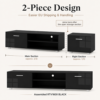 Black 160cm TV Stand Cabinet with Soundbar Shelf & LED Lights | Up to 65 Inch TVs
