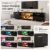 Black 160cm TV Stand Cabinet with Soundbar Shelf & LED Lights | Up to 65 Inch TVs