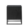 Black Bedside Table with 2 Drawers | Fluted Front