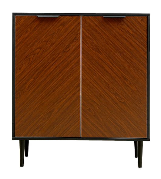 Black Mid-Century Sideboard Cabinet | 2 Door, Adjustable Shelf