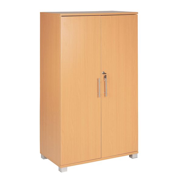 Beech Wooden Storage Cabinet 120cm | 2 Door Lockable, 2 Shelves