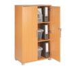 Beech Wooden Storage Cabinet 120cm | 2 Door Lockable, 2 Shelves