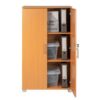 Beech Wooden Storage Cabinet 120cm | 2 Door Lockable, 2 Shelves