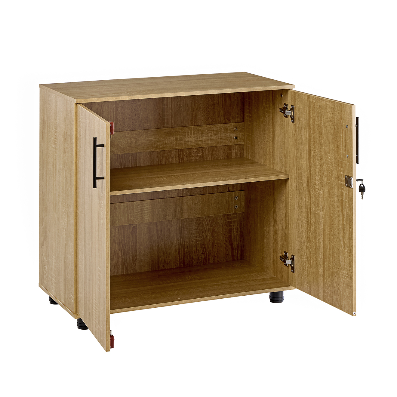 Sonoma Oak Storage Cabinet 75cm | 2 Door Lockable, 1 Shelf