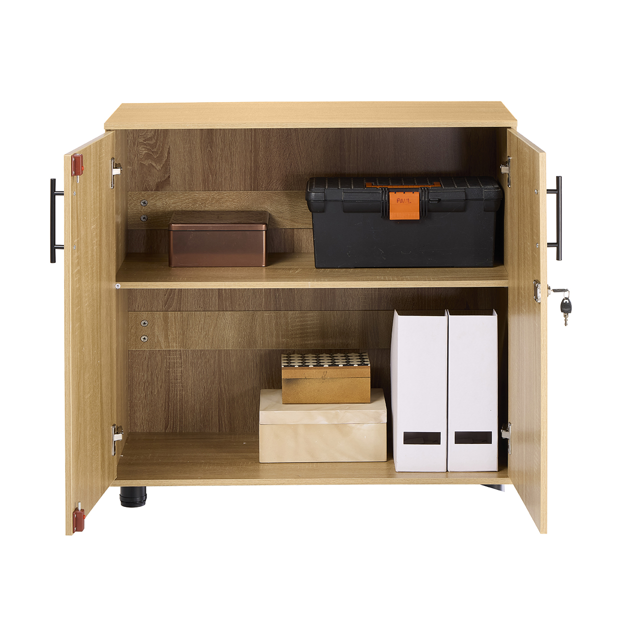 Sonoma Oak Storage Cabinet 75cm | 2 Door Lockable, 1 Shelf