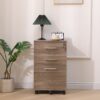 Dark Oak 3 Drawer Mobile Filing Cabinet | Lockable Under Desk Pedestal