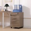 Dark Oak 3 Drawer Mobile Filing Cabinet | Lockable Under Desk Pedestal