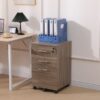 Dark Oak 3 Drawer Mobile Filing Cabinet | Lockable Under Desk Pedestal
