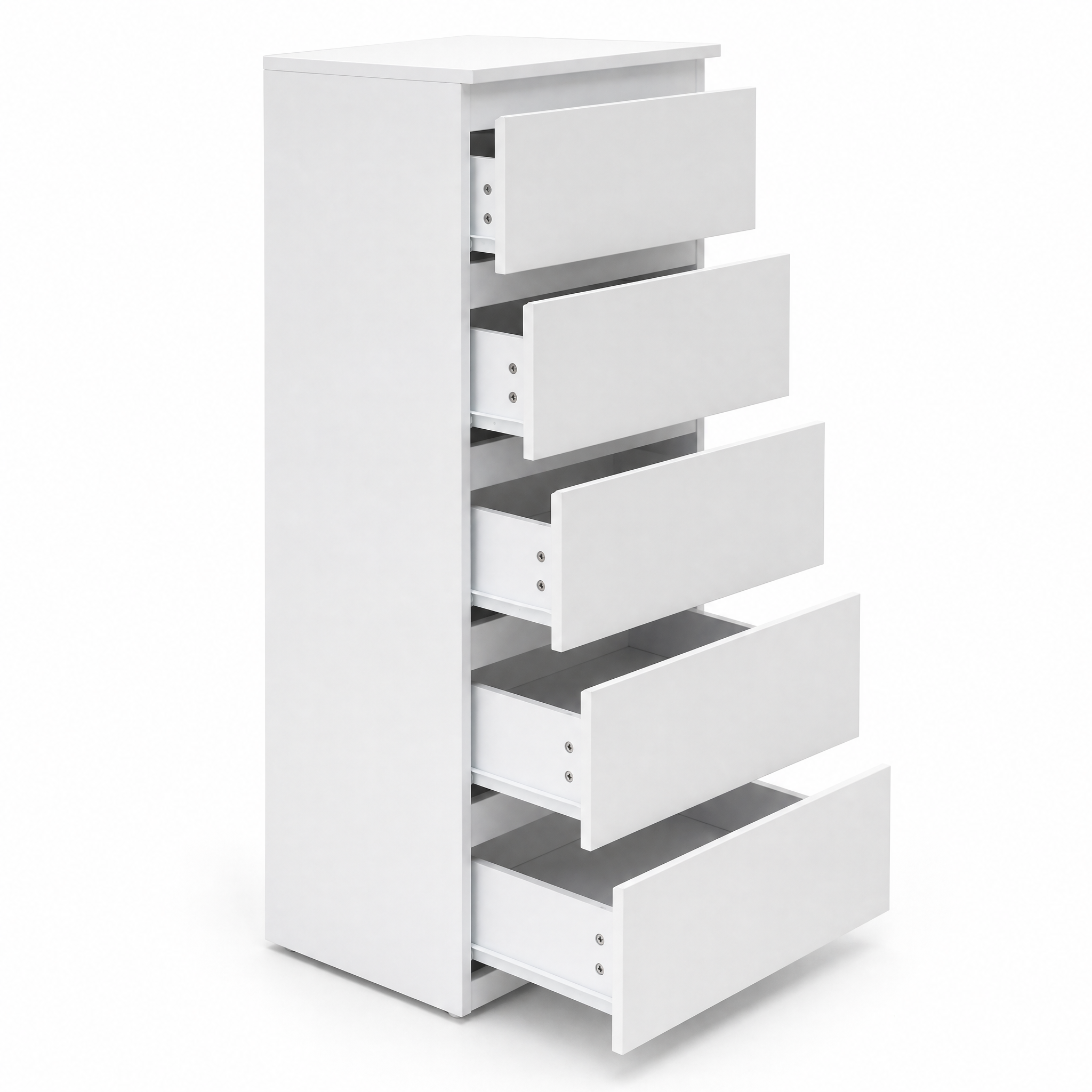 White 5 Drawer Chest of Drawers
