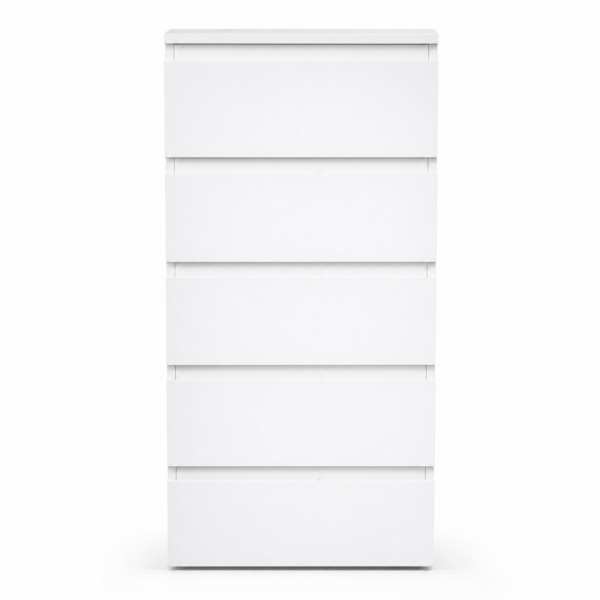 White 5 Drawer Chest of Drawers