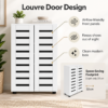 White Shoe Storage Cabinet with Slatted Doors | 60cm