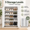 White Shoe Storage Cabinet with Slatted Doors | 60cm