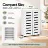 White Shoe Storage Cabinet with Slatted Doors | 60cm