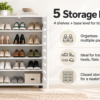 White Shoe Storage Cabinet with Slatted Doors | 60cm