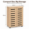MMT Oak Effect 2 Door Shoe Storage Cabinet with Slatted Doors 60cm