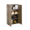 Dark Oak Storage Cabinet 140cm | 2 Door Lockable, 3 Shelves
