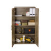Dark Oak Storage Cabinet 140cm | 2 Door Lockable, 3 Shelves