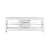 White 140cm TV Stand Cabinet with Glass Shelves & LED Lights | Up to 65 Inch TVs